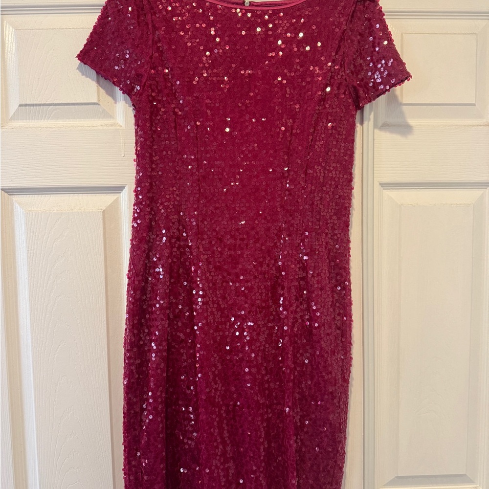 Tahari Fuchsia Sequin Dress
